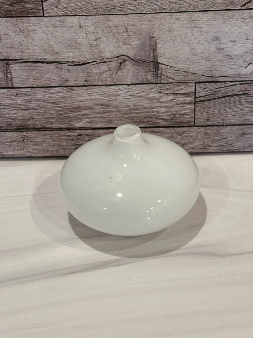 Vintage IKEA Salong White Opaline Glass Bud Vase Johanna Jelinek Onion Squat